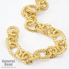Bright Gold 17mm x 12mm Oval and 11mm Round Link Chain CC231-General Bead