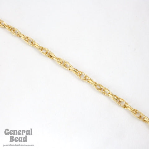 6mm x 10mm Gold Hammered Double Oval Link Chain CC241-General Bead