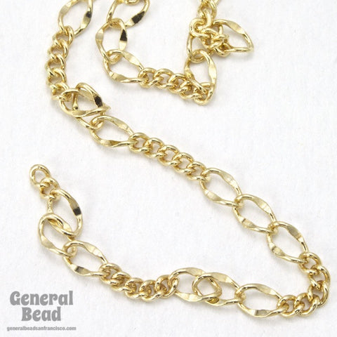 5mm x 3mm Bright Gold Figaro Chain CC258-General Bead