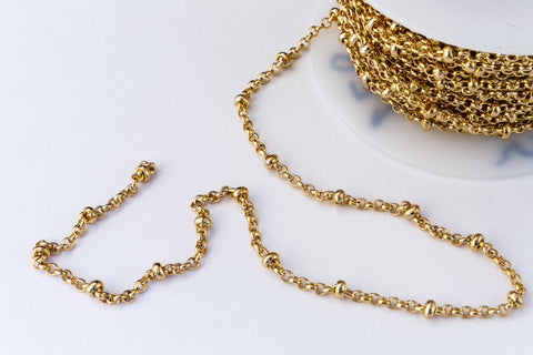 2mm Bright Gold Satellite Rolo Chain CCA262-General Bead