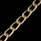 10mm Gold/Silver Diamond Cut Aluminum Curb Chain #CC23-General Bead