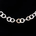 9mm Bright Silver Flattened Textured Cable Chain CC87-General Bead