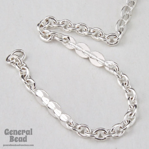2mm x 1.5mm Bright Silver Petite Cable Chain CC96-General Bead
