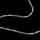 Bright Silver 1mm Petite Cable Chain with 3 Satellite Bars #CC138-General Bead