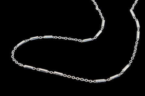 Bright Silver 1mm Petite Cable Chain with 3 Satellite Bars #CC138-General Bead