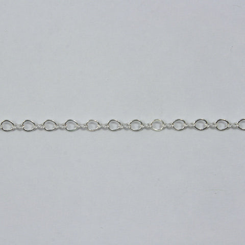 Bright Silver, 3mm Small Oval Links & Bows Chain CC143-General Bead