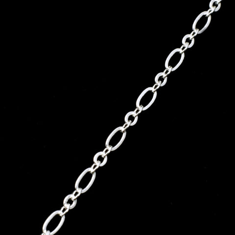 Bright Silver, 2mm Rings & 4mm Ovals Chain CC147-General Bead