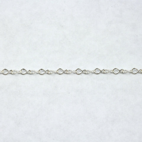 3mm x 4mm Bright Silver Drop Link Chain CC151-General Bead