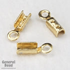 5mm Fold-Over Gold Tone Chain Crimp with Loop #CCB153-General Bead