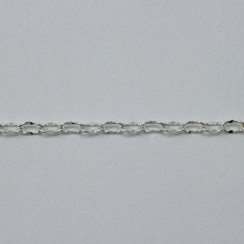 4mm x 2.5mm Bright Silver Crimped Oval Cable Chain CC155-General Bead