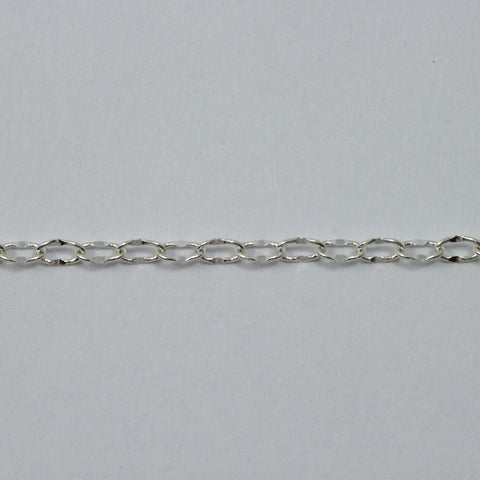 4mm x 2.5mm Bright Silver Crimped Oval Cable Chain CC155-General Bead