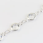 6.7mm Round Silver/Crystal Chain with Electro Plated Bezel #CC165-General Bead