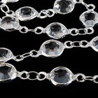 6.7mm Round Silver/Crystal Chain with Electro Plated Bezel #CC165-General Bead