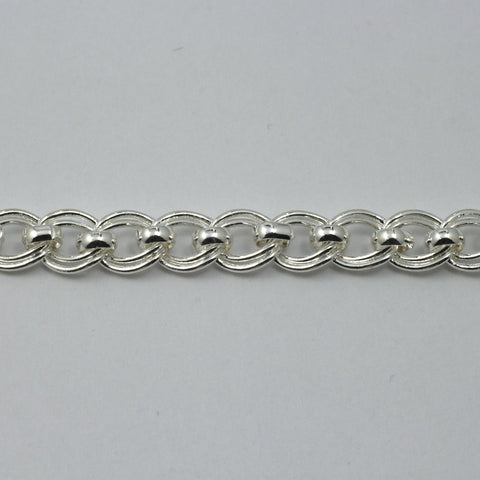 Bright Silver 7mm x 6mm Double Oval Chain CC169-General Bead