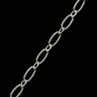 Bright Silver 6.4mm x 3mm Textured Oval Chain CC174-General Bead