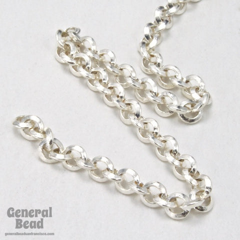 3.5mm Bright Silver Beveled Round Link Chain CC203-General Bead