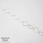 18.9mm Bright Silver Diamond and Oval Link Chain CC215-General Bead