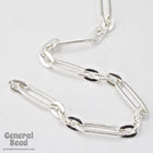 17.7mm x 6mm Bright Silver Stretched Oval Chain CC216-General Bead