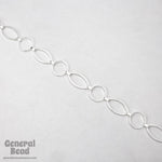 Bright Silver 23mm x 12mm Oval and 14.8mm Round Link Chain CC235-General Bead
