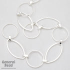 Bright Silver 23mm x 12mm Oval and 14.8mm Round Link Chain CC235-General Bead