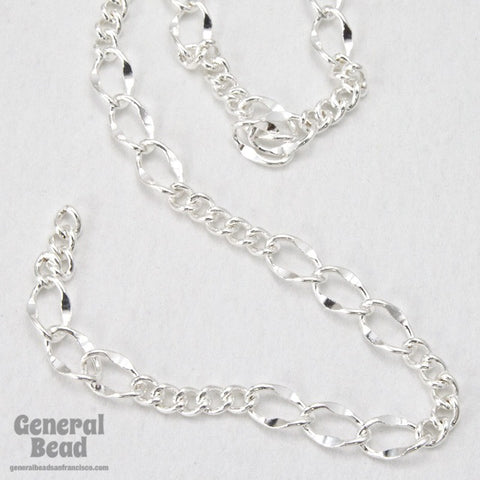 5mm x 3mm Bright Silver Figaro Chain CC258-General Bead