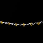 3.5mm Silver/Topaz Fire Polished Glass Beaded Rosary Chain #CC99-General Bead