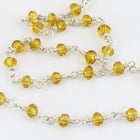 3.5mm Silver/Topaz Fire Polished Glass Beaded Rosary Chain #CC99-General Bead