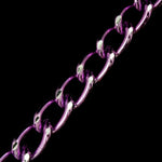 10mm Lt. Purple/Silver Diamond Cut Aluminum Curb Chain #CC23-General Bead