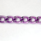 10mm Lt. Purple/Silver Diamond Cut Aluminum Curb Chain #CC23-General Bead
