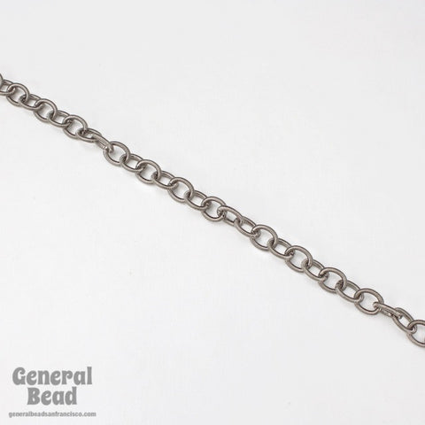 8mm x 6.5mm Gunmetal Textured Cable Chain CC94-General Bead