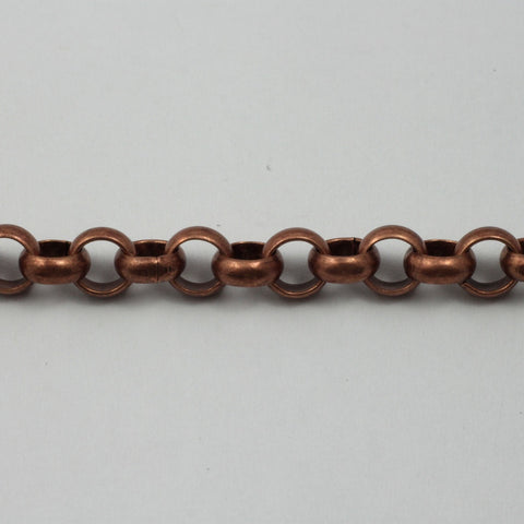 Antique Copper, 7mm Round Rolo Chain CC135-General Bead