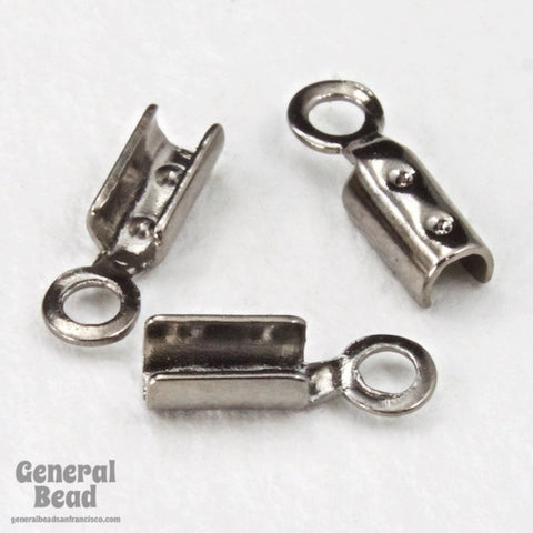 5mm Fold-Over Gunmetal Chain Crimp with Loop #CCC153-General Bead