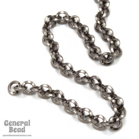 3.5mm Gunmetal Beveled Round Link Chain CC203-General Bead
