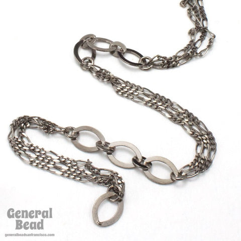 6mm x 9mm Gunmetal Oval Link Alternating Chain CCC204-General Bead