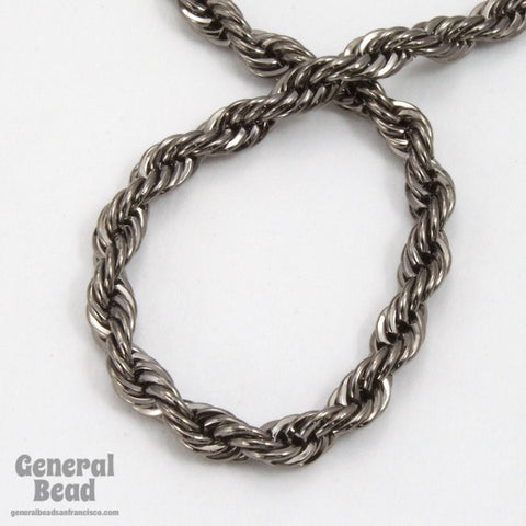 3.8mm Gunmetal Classic Rope Chain CC232-General Bead