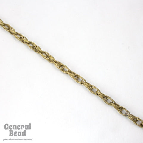6mm x 10mm Antique Brass Hammered Double Oval Link Chain-General Bead