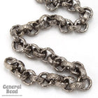 6.3mm Gunmetal Textured Vintage Style Rolo Chain CC253-General Bead