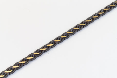 4mm Gray/Gold Flat Braided Chain #CC92-General Bead