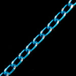 3mm Bright Turquoise/Silver Diamond Cut Aluminum Curb Chain #CC20-General Bead