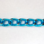 10mm Turquoise/Silver Diamond Cut Aluminum Curb Chain #CC23-General Bead