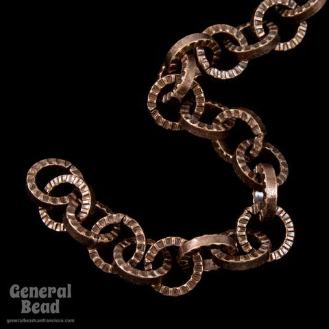 5mm Antique Copper Textured Circular Cable Chain CC49-General Bead