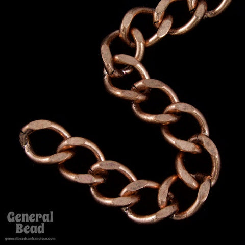 6mm x 8mm Antique Copper Curb Chain-General Bead