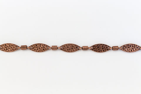 Antique Copper 15mm Hammered Oval Chain #CC109-General Bead