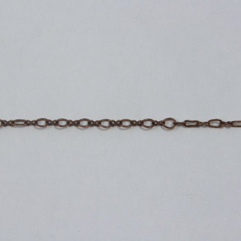 Antique Copper, 3mm Small Oval Links & Bows Chain CC143-General Bead