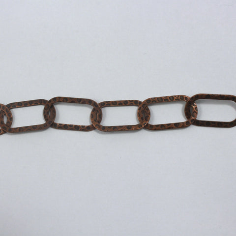Antique Copper, 22mm x 12mm Large Textured Link Chain CC145-General Bead