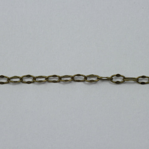4mm x 2.5mm Antique Brass Crimped Oval Cable Chain CC155-General Bead