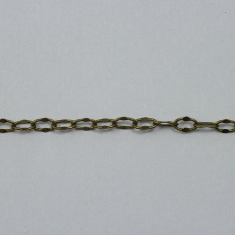 4mm x 2.5mm Antique Brass Crimped Oval Cable Chain CC155-General Bead