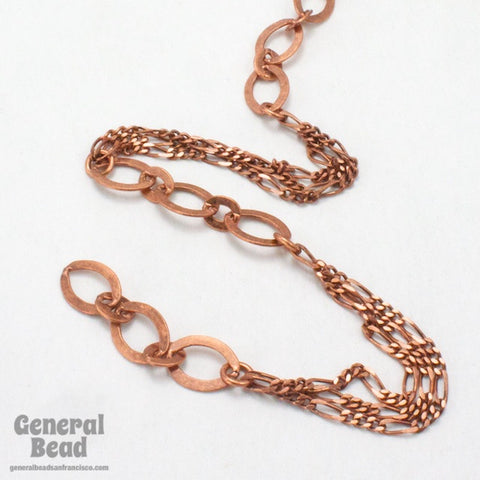 6mm x 9mm Antique Copper Oval Link Alternating Chain CCD204-General Bead