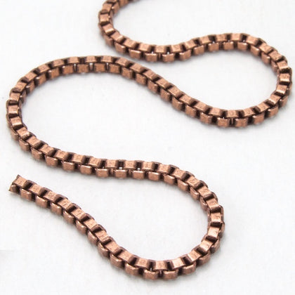 Antique Copper 1.2mm Classic Box Chain #CC223-General Bead