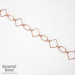 18.9mm Antique Copper Diamond and Oval Link Chain CC215-General Bead